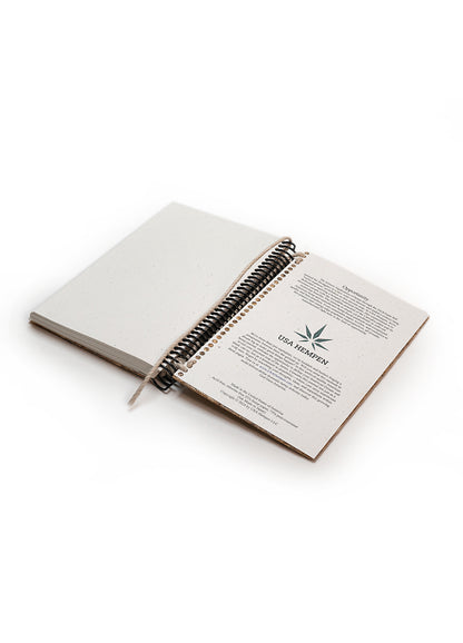 American-made hemp paper journal with acid-free and chlorine-free pages