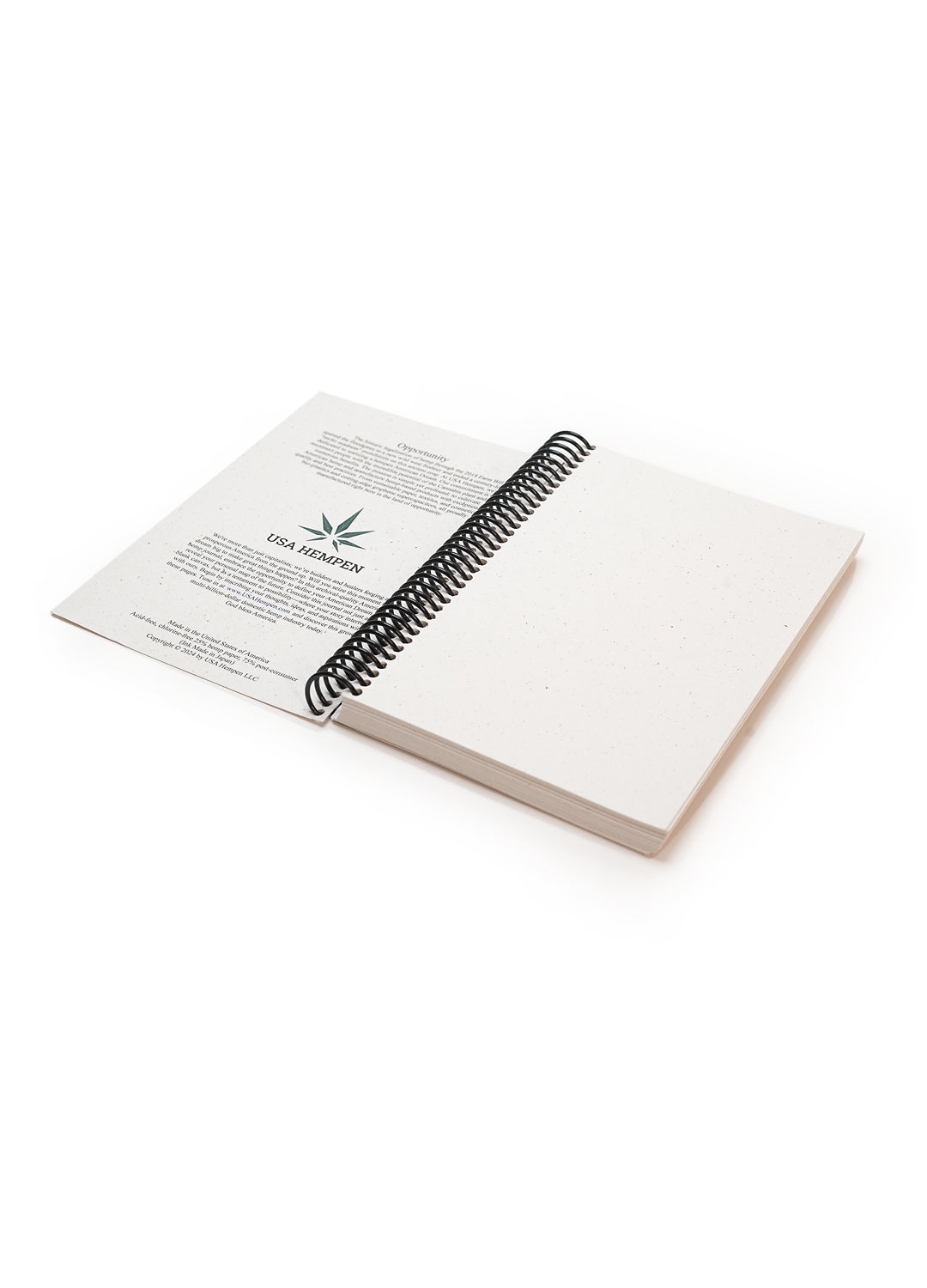 Left-bound blank journal ideal for right-handed and left-handed writers